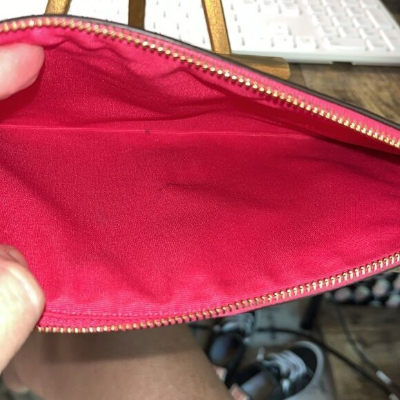 Coach Leather Pink Skinny Large Accessory Case Zip Pouch - Picture 5 of 6